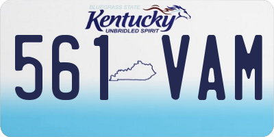 KY license plate 561VAM