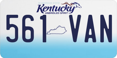 KY license plate 561VAN