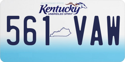 KY license plate 561VAW