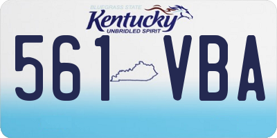KY license plate 561VBA
