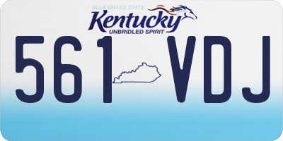 KY license plate 561VDJ