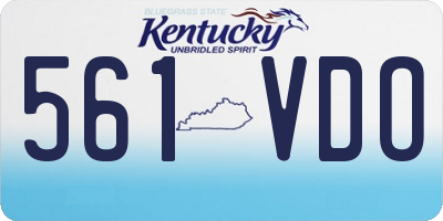 KY license plate 561VDO