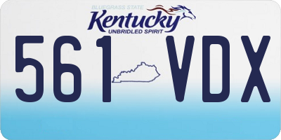 KY license plate 561VDX