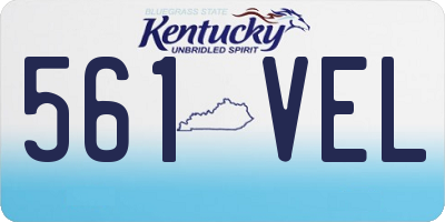 KY license plate 561VEL
