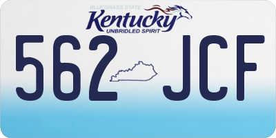KY license plate 562JCF