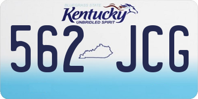 KY license plate 562JCG