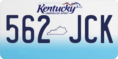 KY license plate 562JCK