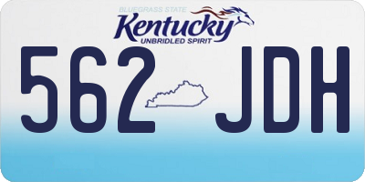 KY license plate 562JDH