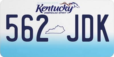KY license plate 562JDK