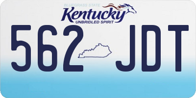 KY license plate 562JDT