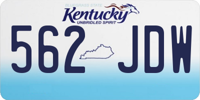KY license plate 562JDW