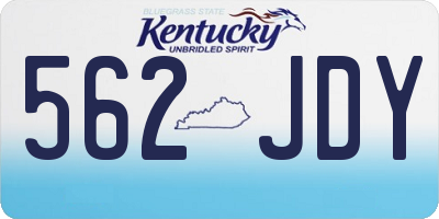 KY license plate 562JDY