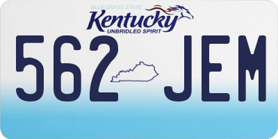 KY license plate 562JEM
