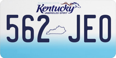 KY license plate 562JEO