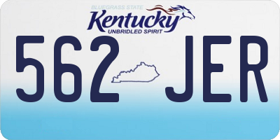 KY license plate 562JER