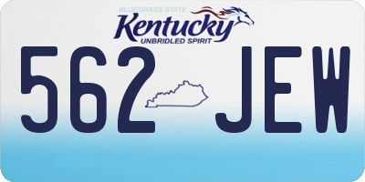 KY license plate 562JEW