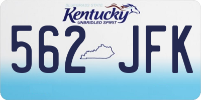 KY license plate 562JFK