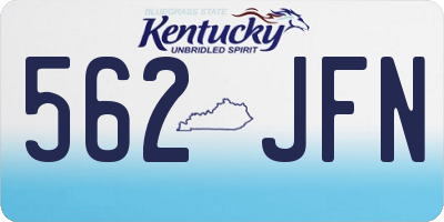 KY license plate 562JFN
