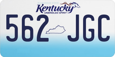KY license plate 562JGC