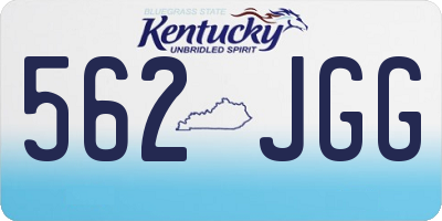 KY license plate 562JGG