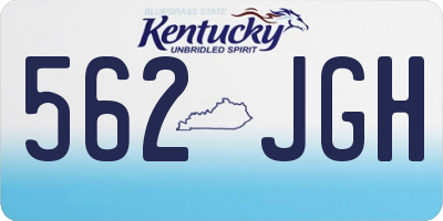 KY license plate 562JGH