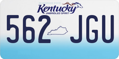 KY license plate 562JGU