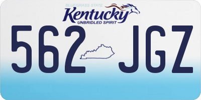 KY license plate 562JGZ