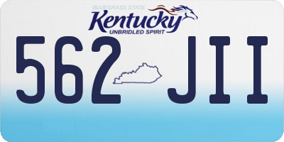 KY license plate 562JII