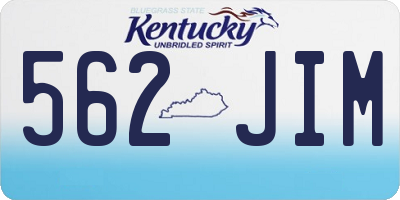 KY license plate 562JIM