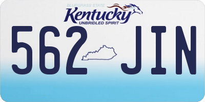 KY license plate 562JIN
