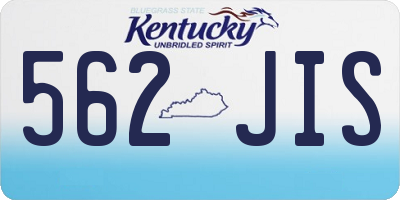 KY license plate 562JIS