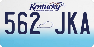KY license plate 562JKA