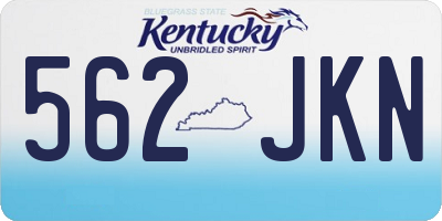 KY license plate 562JKN