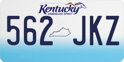KY license plate 562JKZ