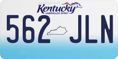 KY license plate 562JLN