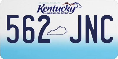 KY license plate 562JNC