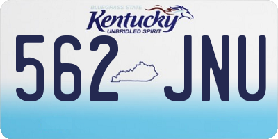 KY license plate 562JNU