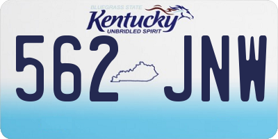 KY license plate 562JNW