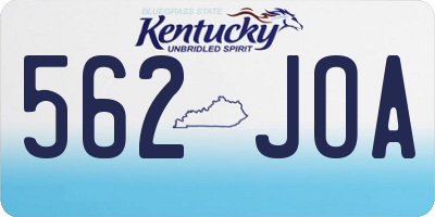KY license plate 562JOA