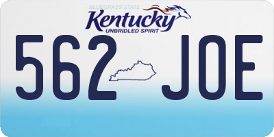 KY license plate 562JOE
