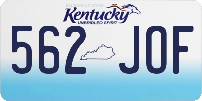 KY license plate 562JOF