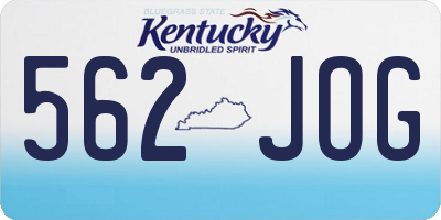 KY license plate 562JOG