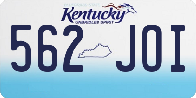KY license plate 562JOI
