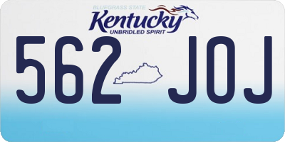 KY license plate 562JOJ