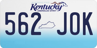 KY license plate 562JOK