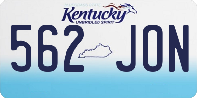 KY license plate 562JON