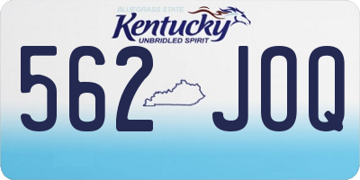KY license plate 562JOQ