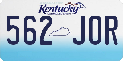 KY license plate 562JOR