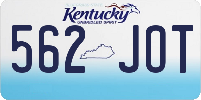 KY license plate 562JOT