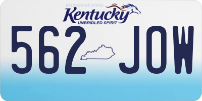 KY license plate 562JOW